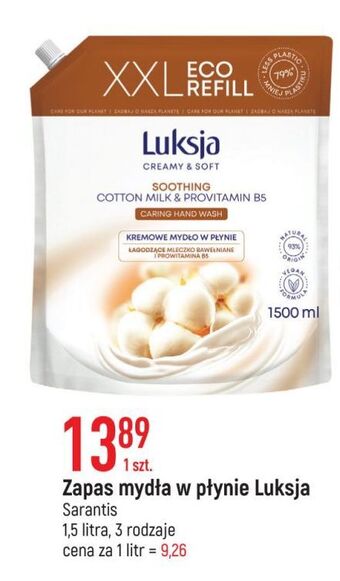 E.Leclerc Mydło w płynie cotton milk & provitamin b5 Luksja Creamy Soft oferta
