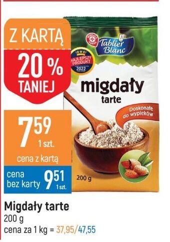 E.Leclerc Migdały tarte Wiodąca Marka Tablier Blanc oferta