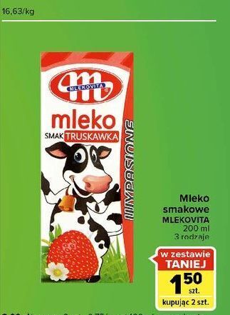Carrefour Express Mleko truskawkowe Mlekovita Wypasione oferta