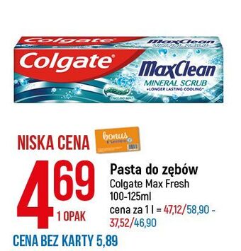 E.Leclerc Pasta do zębów mineral scurb Colgate Max Clean oferta