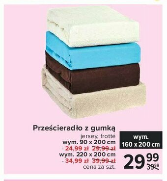 Carrefour Prześcieradło z gumką jersey 90 x 200 cm 1 SZT oferta