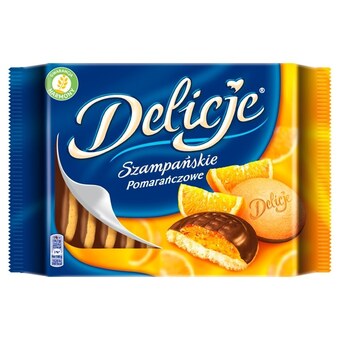 Eurocash Delicje szampańskie biszkopty z galaretką pomarańczową oblewane czekoladą 294 g oferta