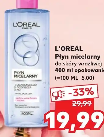 Kaufland L'oreal paris płyn micelarny skóra wrażliwa i sucha 400 ml oferta