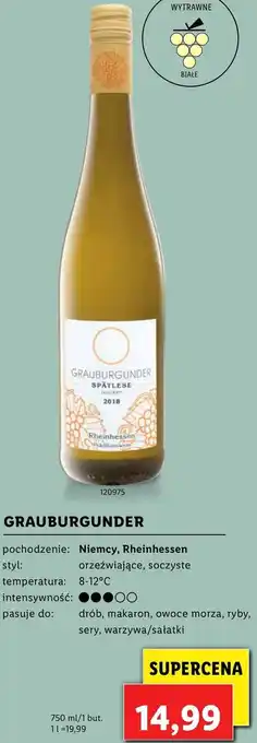 Lidl Grauburgunder 750ml oferta