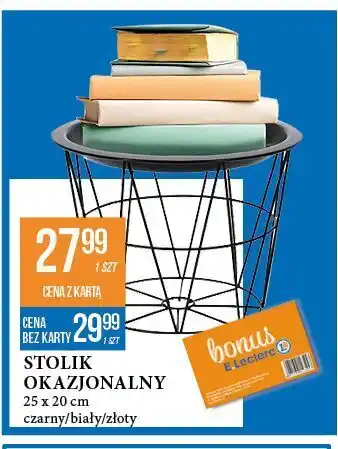 E.Leclerc Stolik okazjonalny 25 x 20 cm złoty oferta