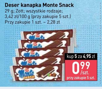 Stokrotka Deser kanapka Monte Snack 29 g oferta