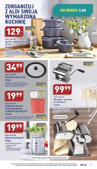 ALDI Garnek z odlewu aluminium 28cm ze szklaną pokrywką home creation oferta
