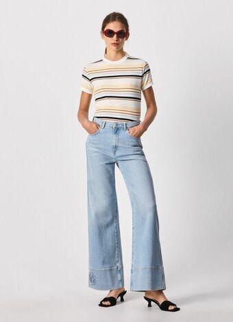 Pepe Jeans Freya wide fit high waist jeans oferta