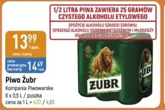 E.Leclerc Piwo Żubr 6 x 0,5 l oferta