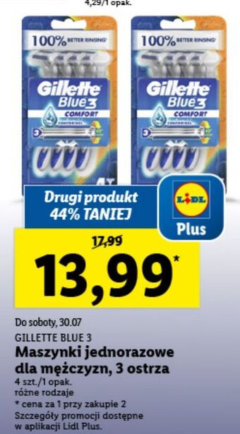 Lidl Maszynka do golenia gillette blue 3 comfort oferta