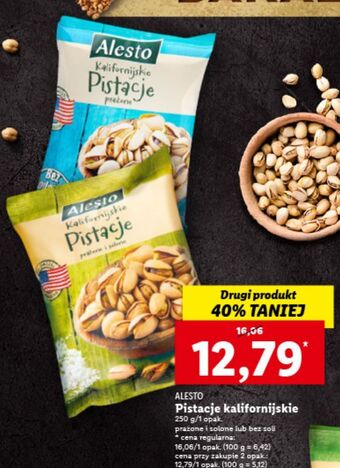 Lidl Pistacje bez soli alesto oferta