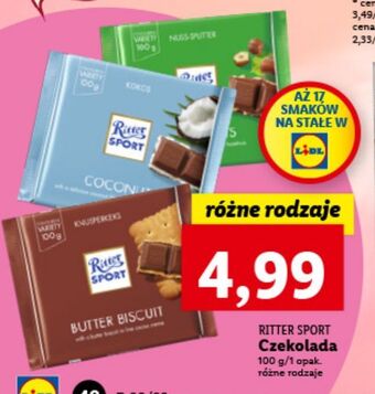 Lidl Czekolada mleczna z orzechami ritter sport oferta