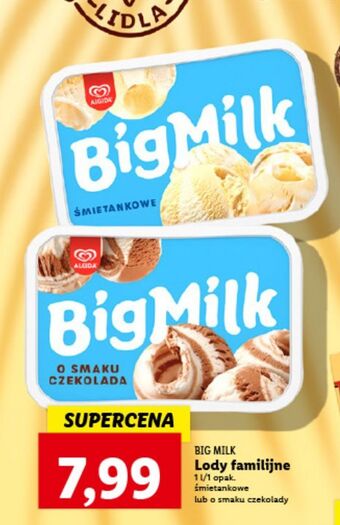 Lidl Lody czekolada algida big milk oferta