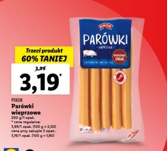 Lidl Parówki wieprzowe pikok oferta