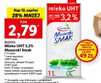 Lidl Mleko 3.2% mazurski smak oferta