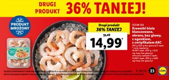 Lidl Krewetki białe blanszowane obrane bez głów z ogonkami oceansea oferta