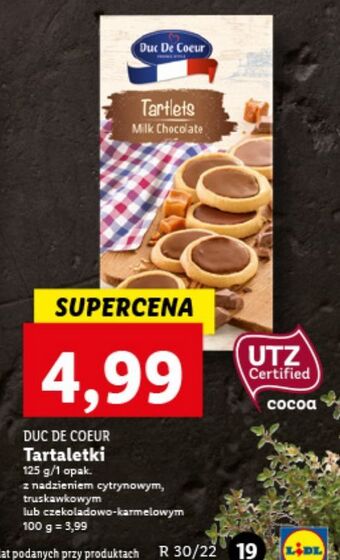 Lidl Tartaletki czekoladowe duc de coeur oferta