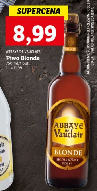 Lidl Piwo abbaye de vauclair biere blonde oferta