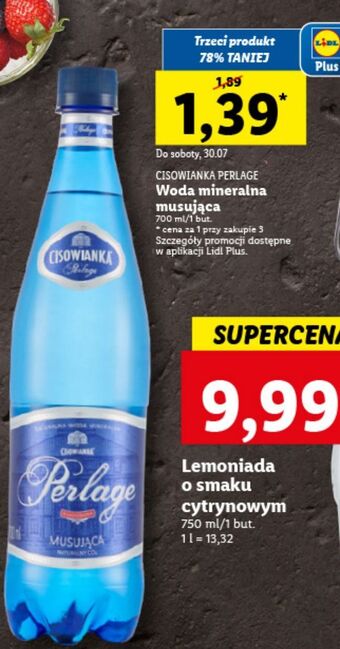 Lidl Woda musująca cisowianka perlage oferta