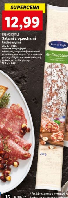 Lidl Salami z orzechami laskowymi french style oferta