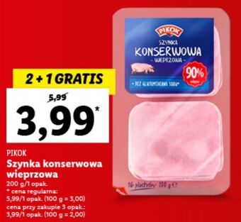 Lidl Szynka konserwowa wieprzowa pikok oferta