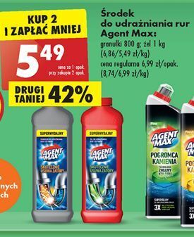 Biedronka Udrażniacz do rur i syfonów granulki agent max oferta
