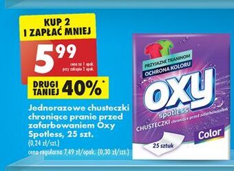 Biedronka Chusteczki jednorazowe chroniące przed zafarbowaniem oxy spotless oferta
