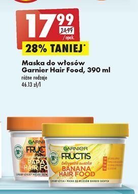 Biedronka Maska do włosów banana garnier fructis hair food oferta