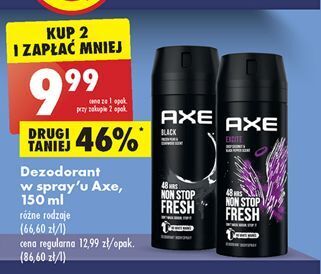 Biedronka Dezodorant non stop fresh axe black oferta