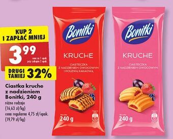 Biedronka Ciasteczka kruche z nadzieniem owocowym i polewą kakaową bonitki oferta