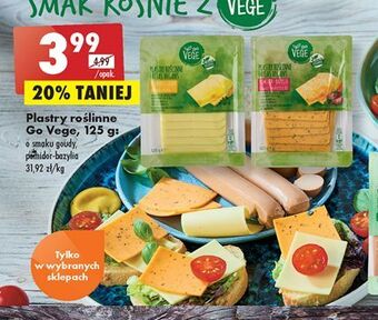 Biedronka Plastry roślinne o smaku pomidora i bazylii govege oferta
