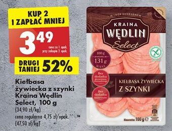 Biedronka Kiełbasa żywiecka z szynki kraina wędlin select oferta