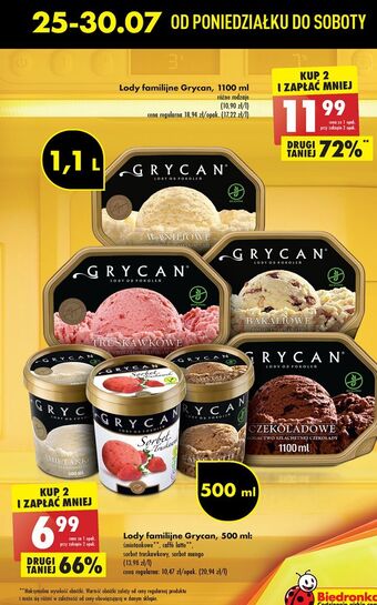 Biedronka Sorbet truskawkowy grycan oferta
