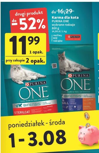 Intermarche Karma dla kota coat & hairball kurczak i pełne ziarna purina one oferta