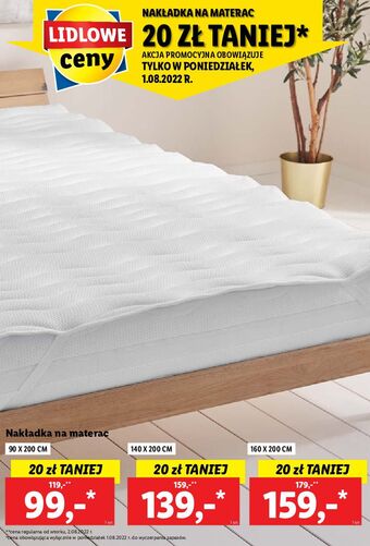 Lidl Nakładka na materac 140 x 200 cm livarno home oferta