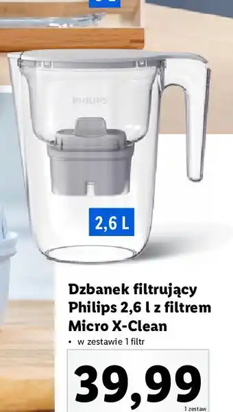 Lidl Dzbanek filtrujący 2.6 l + filtr philips oferta