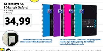 Lidl Kołozeszyt a4/80k kratka oxford oferta