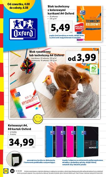 Lidl Blok techniczny a4 10 k. kolorowy oxford oferta