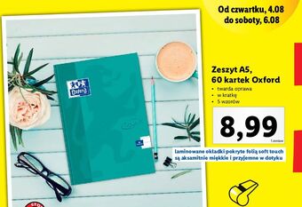 Lidl Zeszyt a5 60 kartek kratka oxford oferta