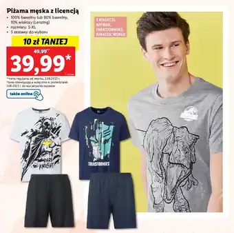 Lidl Piżama męska rozm. s-xl oferta