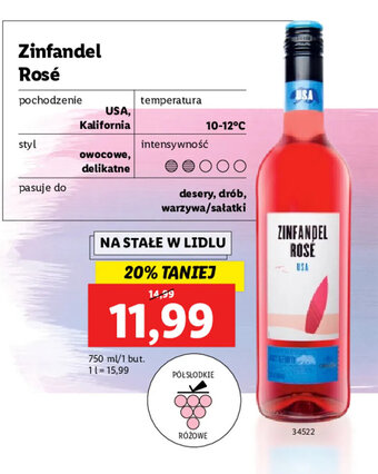 Lidl Zinfandel Rose 750 ml oferta