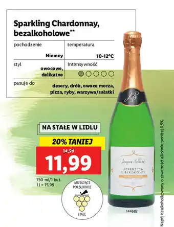 Lidl Sparkling Chardonnay bezalkoholowe 750 ml oferta