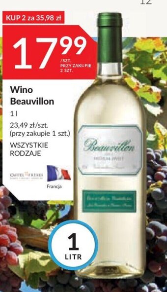 Stokrotka Wino Beauvillon 1 l oferta