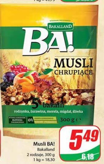 Dino Musli chrupiące 5 bakalii bakalland ba! oferta