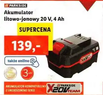 Lidl Akumulator litowo-jonowy 20V 4Ah oferta