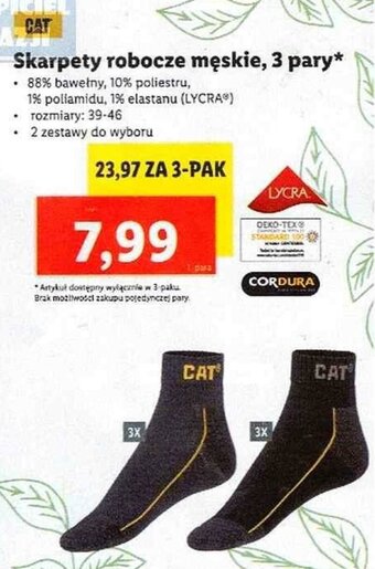 Lidl Skarpety robocze męskie 3 pary oferta