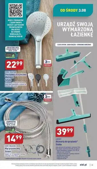 ALDI Wąż prysznicowy 2 m home creation oferta