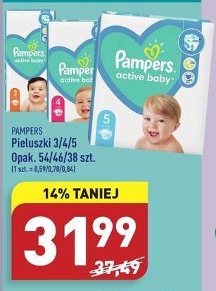 ALDI Pieluszki midi 3 pampers active baby oferta
