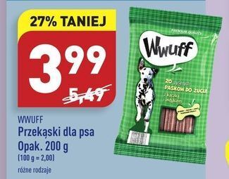 ALDI Przekąska dla psa z kaczką i indykiem wwuff oferta