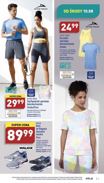 ALDI Spodenki męskie sportowe m-xl active touch oferta